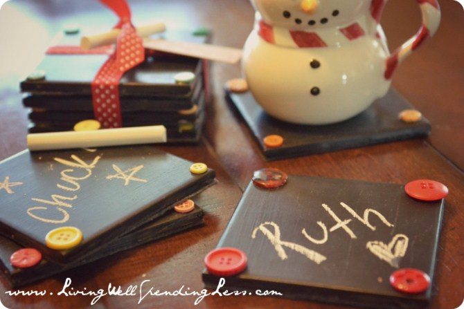 Christmas Presents - Chalkboard Coasters