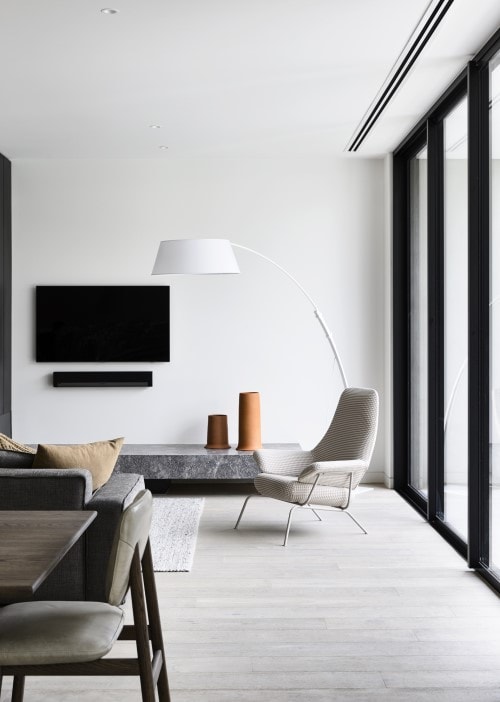 Contemporary Interior Design - Bachelor Pad White Lamp