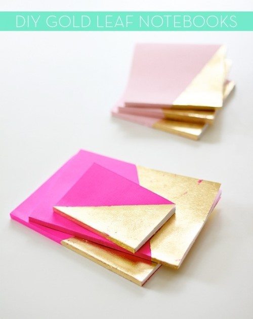 Cool Christmas Gifts - Mini Gold Leaf Notebooks