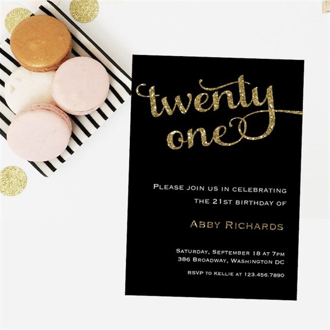 21st Birthday Party Ideas - Invitations