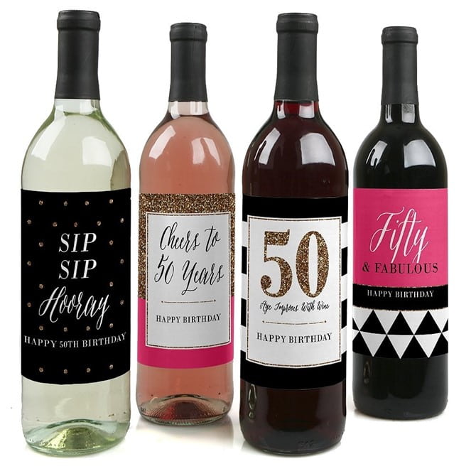 50th Birthday Gift Ideas - Chic Bottle Labels