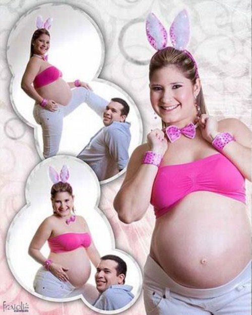 Awkward Pregnancy Photos - Playboy Bunny