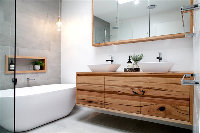 Bathroom Decorating Ideas - Timber Vanity