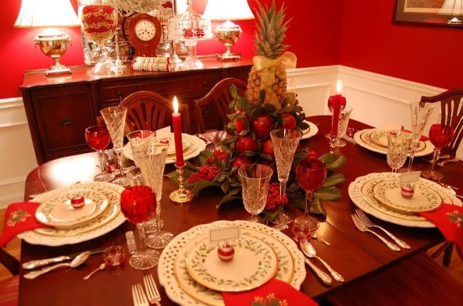 Christmas Decoration Ideas - Table Red