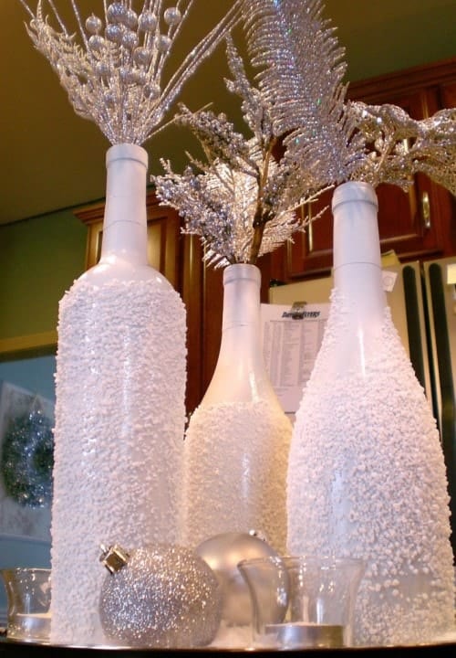 Christmas Decoration Ideas - Table Wine Bottles