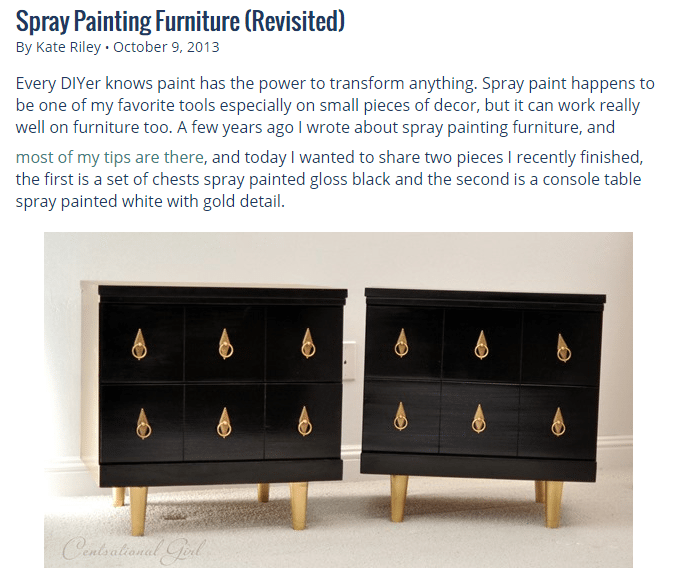 Spray Painting Furniture (Revisited)