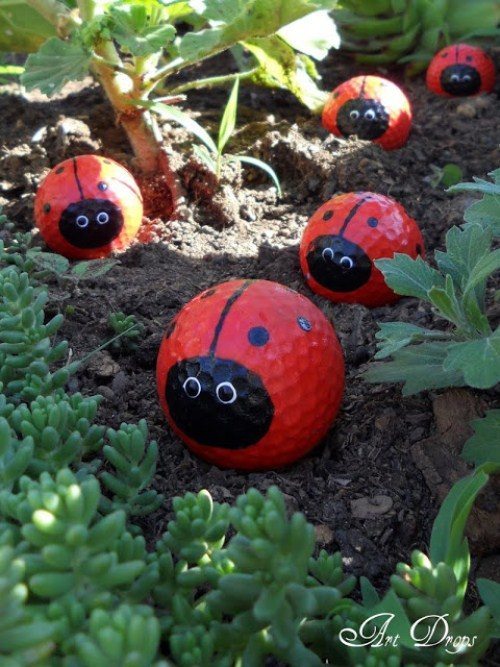 Garden Art Ideas - Ball Ladybugs