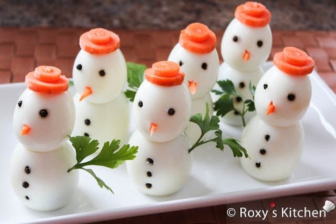 Healthy Snack Ideas - Egg Snowman