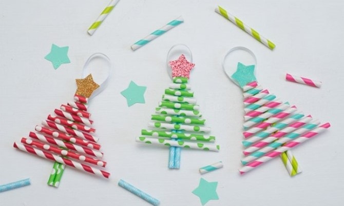 Kids Christmas Crafts - Paper Straw