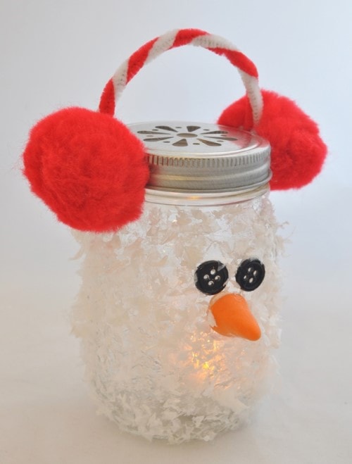 Kids Christmas Crafts - Snowman Jar