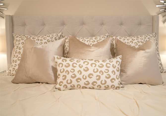 Master Bedroom Decorating Ideas - Hoof Print Pillows
