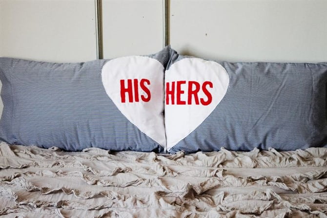 Personalised Gift Ideas - His And Her Pillow Cases