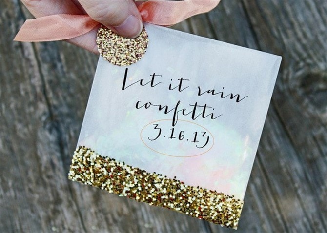 Unique Wedding Favor Ideas - Glitter Confetti Bags