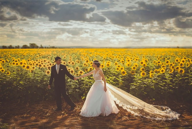 Unique Wedding Photo Ideas - Field Of Sunflowers