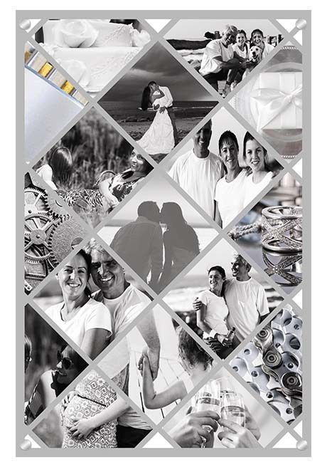Silver Wedding Anniversary - Glass Collage