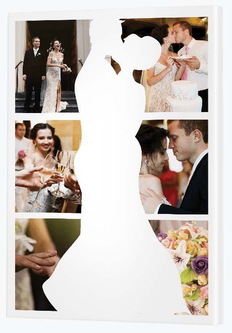 Silver Wedding Anniversary -  - Silhouette Canvas Collage
