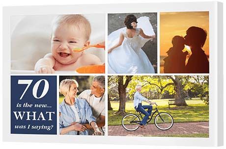 70th Birthday Gift Ideas - Traditional Collage
