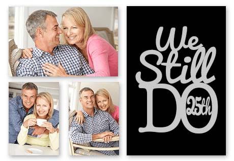 Silver Wedding Anniversary - Canvas Wall Display