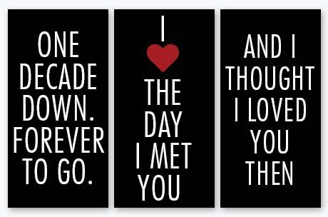10th Wedding Anniversary Gift - Metal Wall Display